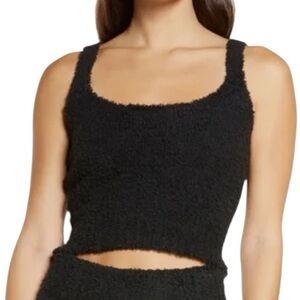 Skims S/M Cozy Knit Bouclè Tank in Onyx